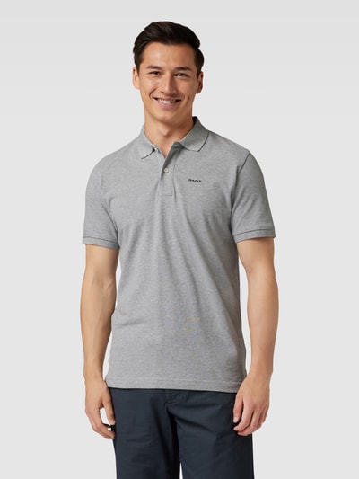 Gant Poloshirt mit Seitenschlitzen Modell 'Pique' Silber Melange 4