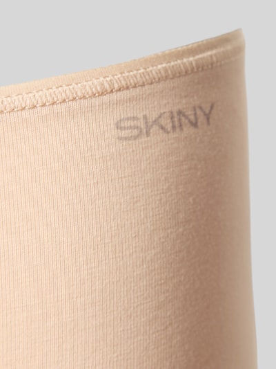 Productfoto, Slip met Logo en elastische band van SKINY, mix van katoen en elastaan, nauwsluitend, gladde textuur, neutrale beige kleur