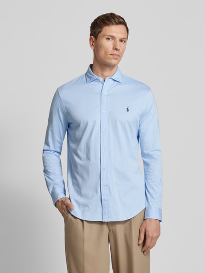 Polo Ralph Lauren Slim Fit Freizeithemd mit Haifischkragen Hellblau 4