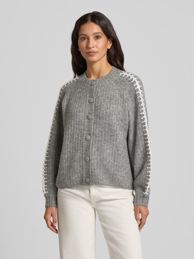 YAS Cardigan met ronde hals, model 'OLLY' Middengrijs - 4