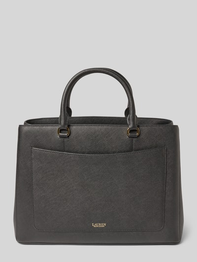 Lauren Ralph Lauren Torebka skórzana z nadrukiem z logo model ‘HANNA’ Czarny 4