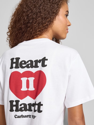 Carhartt Work In Progress T-shirt z naszywką z logo model ‘Heart II Hartt’ Biały 3