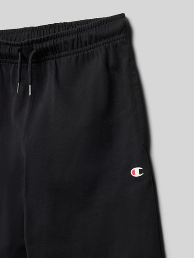 Productfoto, Shorts met Logo en elastische tailleband van CHAMPION, katoenmix, regular fit, logo, taillewijdte 36 cm, binnenbeenlengte 23 cm, zwart, gladde textuur