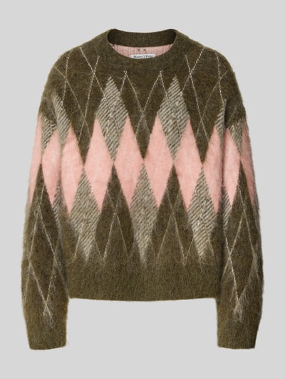 Marc O'Polo Denim Relaxed fit gebreide pullover van wolmix Olijfgroen - 2
