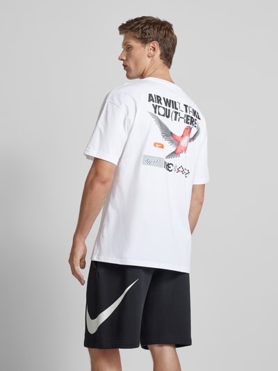 Nike T-shirt z nadrukiem z logo Złamany biały 5