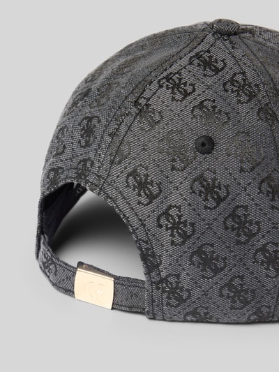 Produktfoto, Basecap mit Label-Applikation Modell 'KATYA' von Guess, logo-muster, szara tkanina, regulowane zapięcie, czapka damska