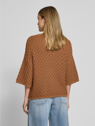 Jake*s Casual Sweter z dzianiny z rękawem o dł. 3/4 Średniobrązowy 5