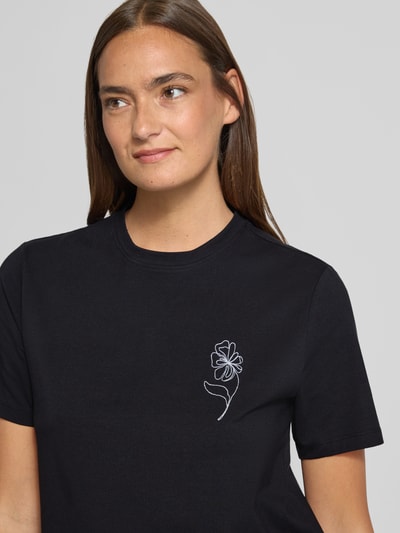 VILA T-Shirt mit Stitching Modell 'NORA' Black 3
