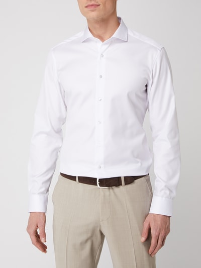 Eterna Slim Fit Businesshemd aus Twill Weiss 4