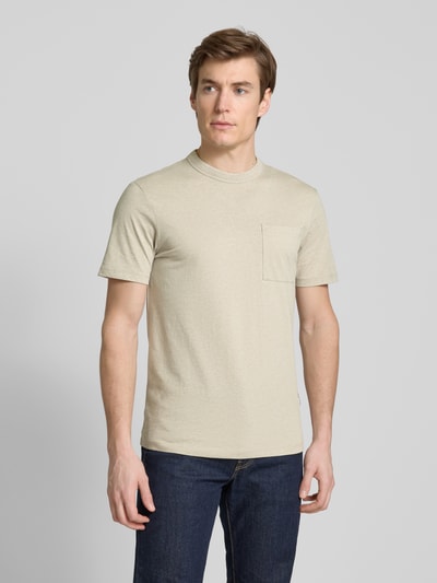 Casual Friday T-Shirt mit Rundhalsausschnitt Modell 'JASPER' Hellbraun 4