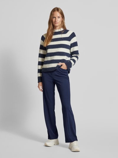 STEHMANN Stoffen broek met Franse steekzakken, model 'Editta' Marineblauw - 1