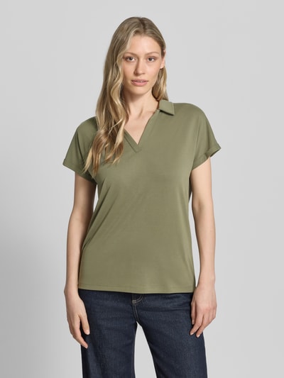 Christian Berg Woman Regular Fit Poloshirt aus Modal-Mix Oliv 4