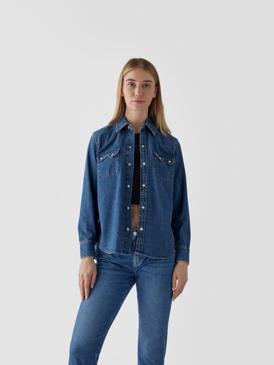 RE/DONE Jeansbluse mit Brusttaschen Blau 4