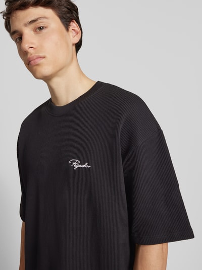 Pegador Oversized T-Shirt mit Label-Stitching Modell 'SIGNAR' Black 3