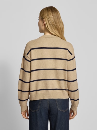 MANGO Strickpullover mit Rundhalsausschnitt Modell 'MARINA' Beige 5