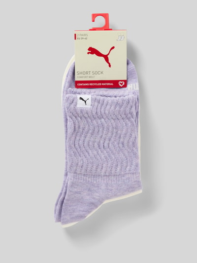 Puma Socken mit Label-Detail Modell 'ZIGZAG' im 2er-Pack Lila 3