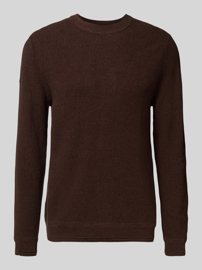 Superdry Sweter z dzianiny z prążkowanymi wykończeniami Ciemnobrązowy 2