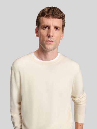 BOSS Relaxed fit gebreide pullover van puur kasjmier, model 'EMIGLIORE' Offwhite - 3