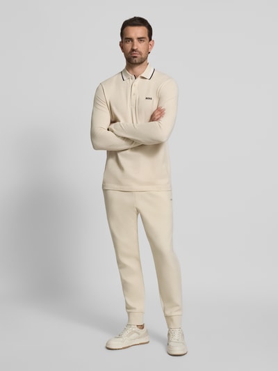 BOSS Green Regular fit sweatpants van katoenmix Beige - 1