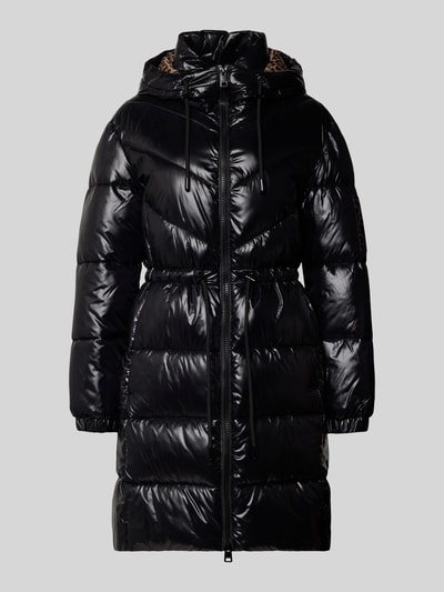 Marc Cain Płaszcz pikowany z kapturem Czarny 2