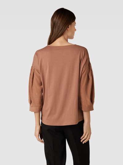 Luisa Cerano Blouse met korte zijsplitten Hazelnootbruin - 5