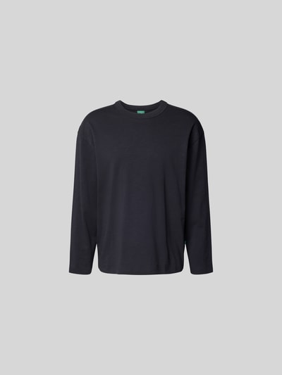Produktfoto, Longsleeve mit Rundhalsausschnitt von ANNARR in Schwarz, Baumwolle, Regular Fit, glatte Textur, Rückenlänge M: 72 cm