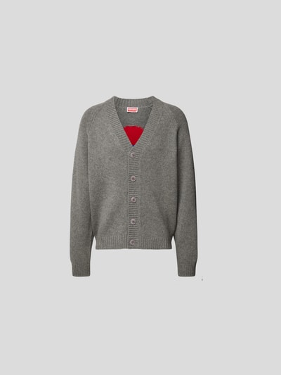 Kenzo Oversized Wolljacke in Strick-Optik GRAU 2