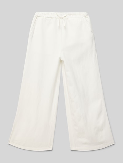 Mango Wide Leg Stoffhose mit Leinen-Anteil Ecru 1