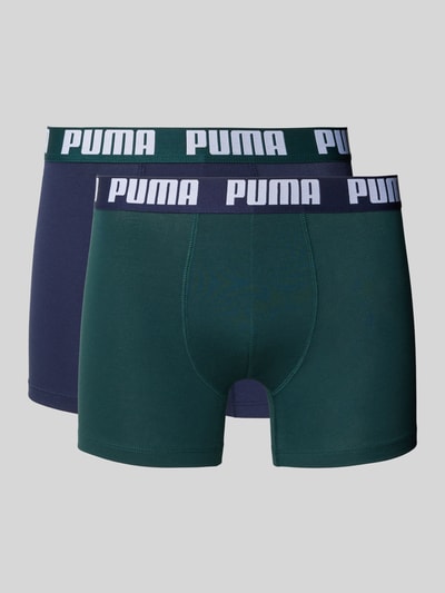 PUMA Boxershort met elastische logo in band in een set van 2 stuks Flessengroen - 1