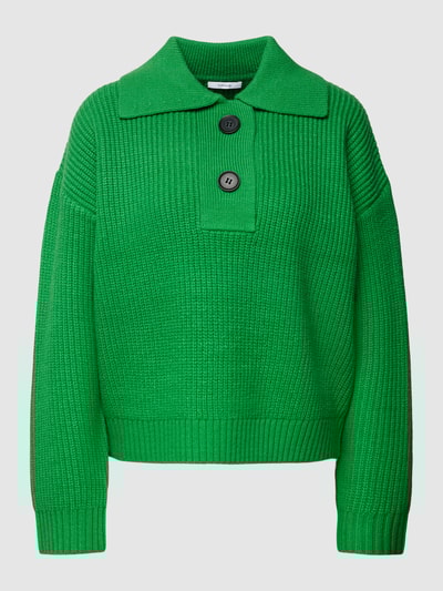 Opus Strickpullover mit Umlegekragen Modell 'Perette' Grasgrün 2