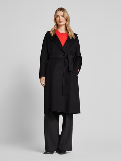 Max Mara Studio Wollmantel mit Reverskragen und Kaschmir-Anteil Modell 'CLES' Black 4