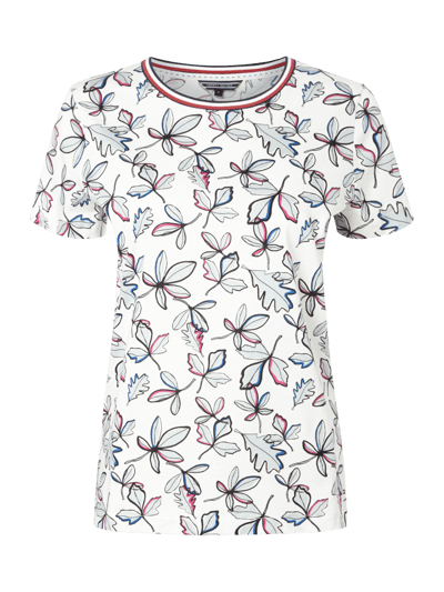 Tommy Hilfiger T-Shirt mit Logo-Streifen Offwhite 1