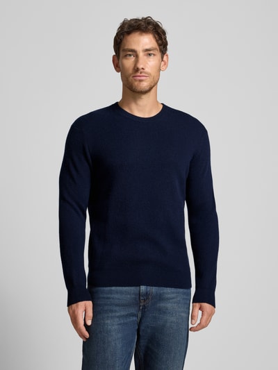 Manuel Ritz Gebreide pullover met ribboorden Marineblauw - 4