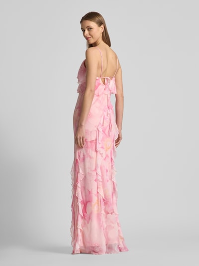 Jake*s Cocktail Abendkleid mit Volants Hellrosa Melange 5