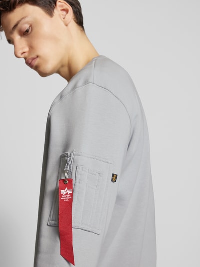 Alpha Industries Sweatshirt met labelprint Lichtgrijs - 3