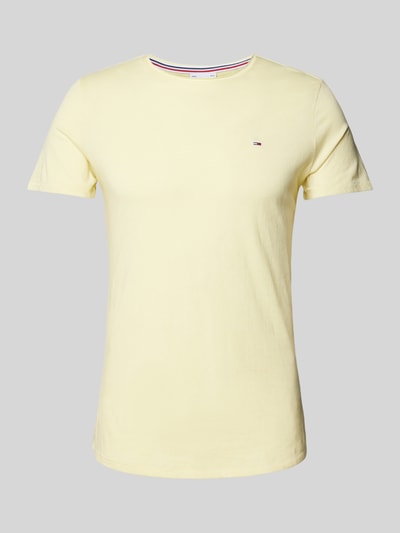 Tommy Jeans T-shirt o kroju slim fit z okrągłym dekoltem Jasnożółty 2