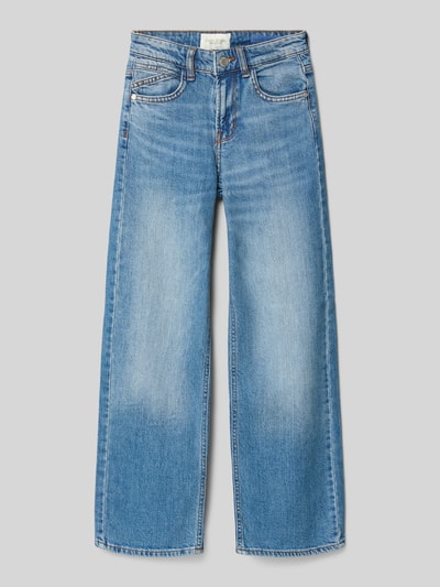 Produktfoto, Straight Leg Jeans im 5-Pocket-Design Modell 'MARA' von CARS JEANS, heller Baumwoll-Mix mit Stretch, gerader Schnitt, blaue Waschung