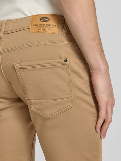 Petrol Korte slim fit jeans in 5-pocketmodel, model 'JACKSON' Beige - 3