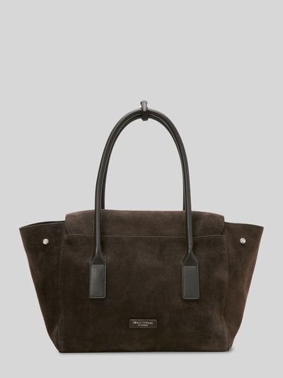 Marc O'Polo torba shopper z welurowej skóry bydlęcej z metalowymi pierścieniami Ciemnobrązowy 4