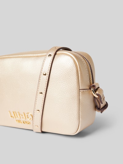 Liu Jo White Handtasche mit Label-Applikation Modell 'EVRIN' Gold 3