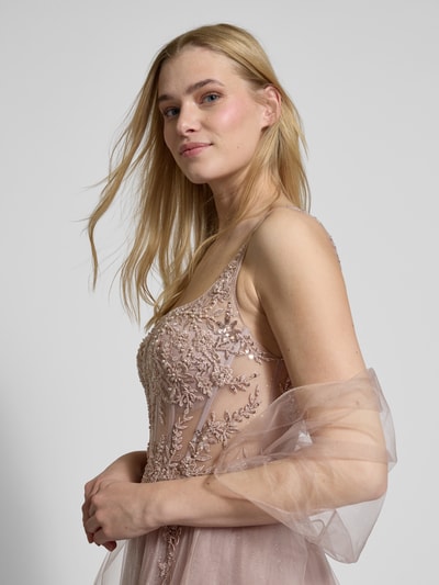 Unique Sukienka wieczorowa z koronkowym obszyciem Różowawy 3