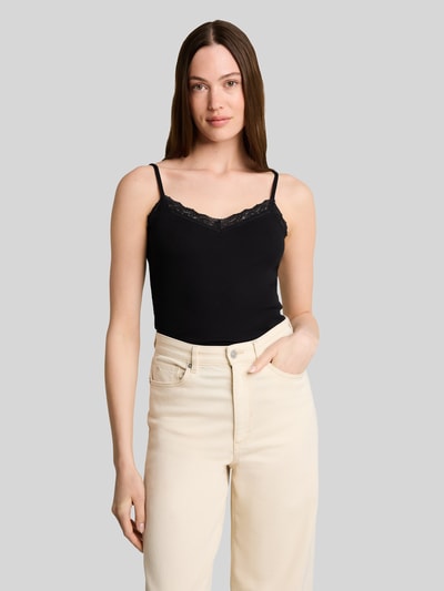 Tom Tailor Denim slim fit top van katoenmix Zwart - 4
