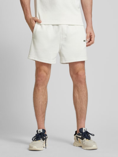 Lacoste Regular fit korte broek met elastische band Offwhite - 4