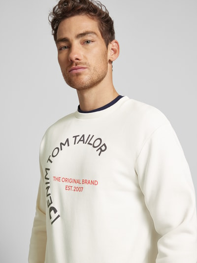 Tom Tailor Denim Sweatshirt mit Logo-Print Beige 3