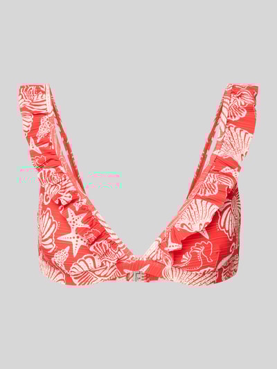 Shiwi Bikini-Oberteil mit Volants Koralle 1