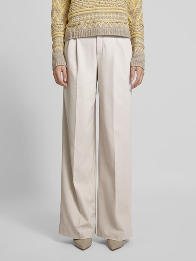 Oui Stoffen broek met Franse steekzakken Beige - 4