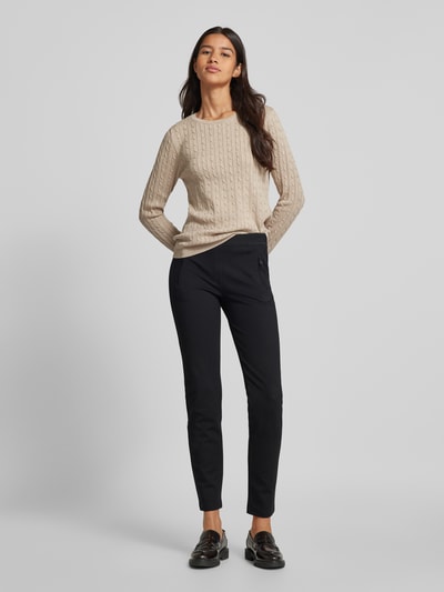 Christian Berg Woman Slim fit stoffen broek met ritszakken Zwart - 1