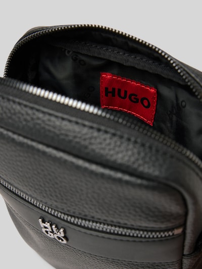 HUGO Handtas met labelapplicatie, model 'Quantic' Zwart - 4
