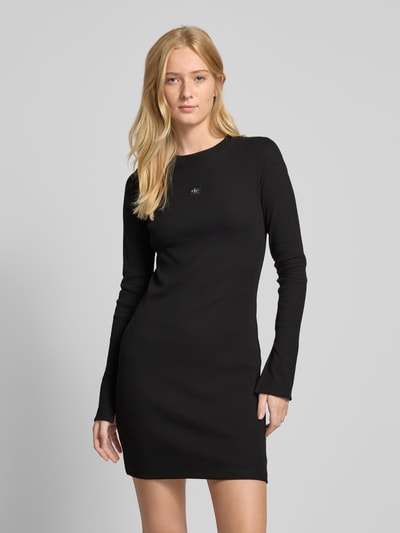 Calvin Klein Jeans Minikleid in Ripp-Optik Black 4