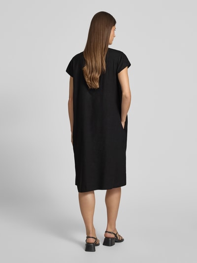 Soyaconcept Sukienka o długości do kolan z mieszanki wiskozy i lnu model ‘Ina’ Czarny 5
